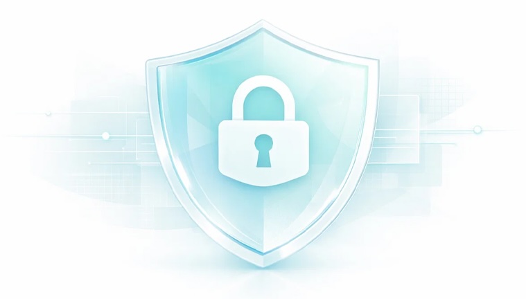 Security shield with padlock